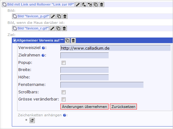 Beispiel Rollover-Link